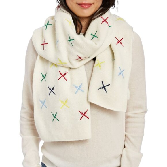 Mark & Graham Multicolor Embroidered Ski Scarf - Picture 1 of 10